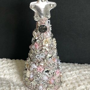 Pink and Silver Crystal Christmas Tree Decor